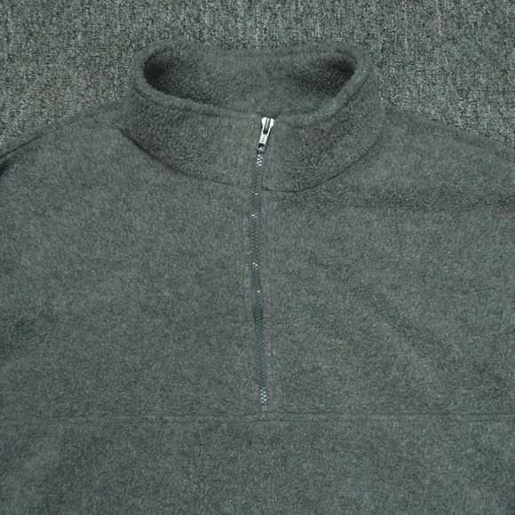 VINTAGE J Crew Pullover Mens XL Gray Oarsman Fleece Half Zip Pockets Sweater * - Picture 2 of 10